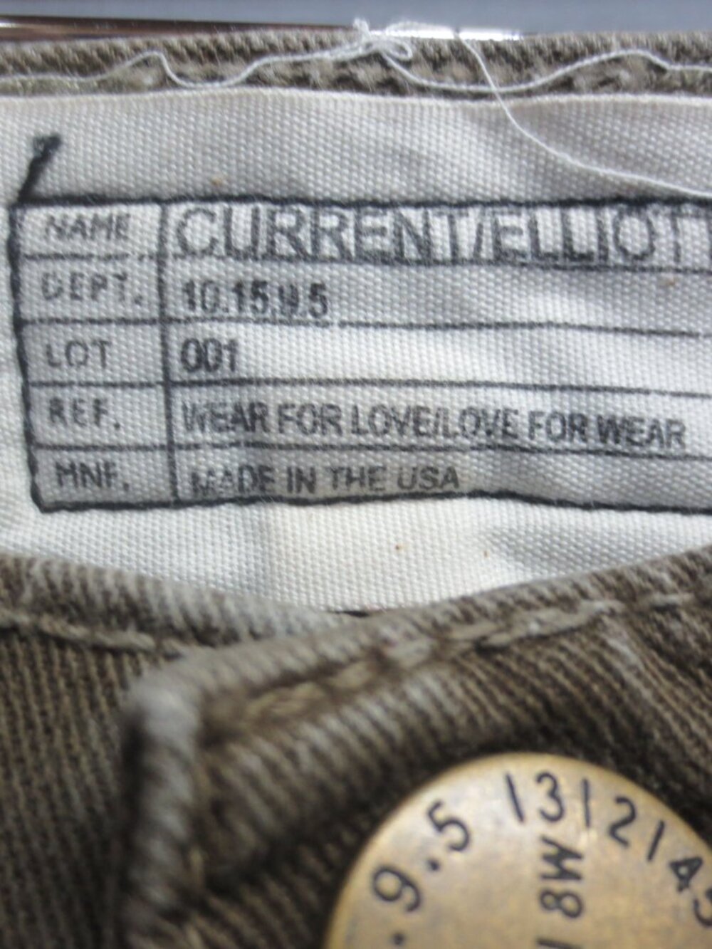 Current/Elliott The Slouchy Stiletto Jeans Army Green - WOMEN'S SIZE 24 - Picture 3 of 6